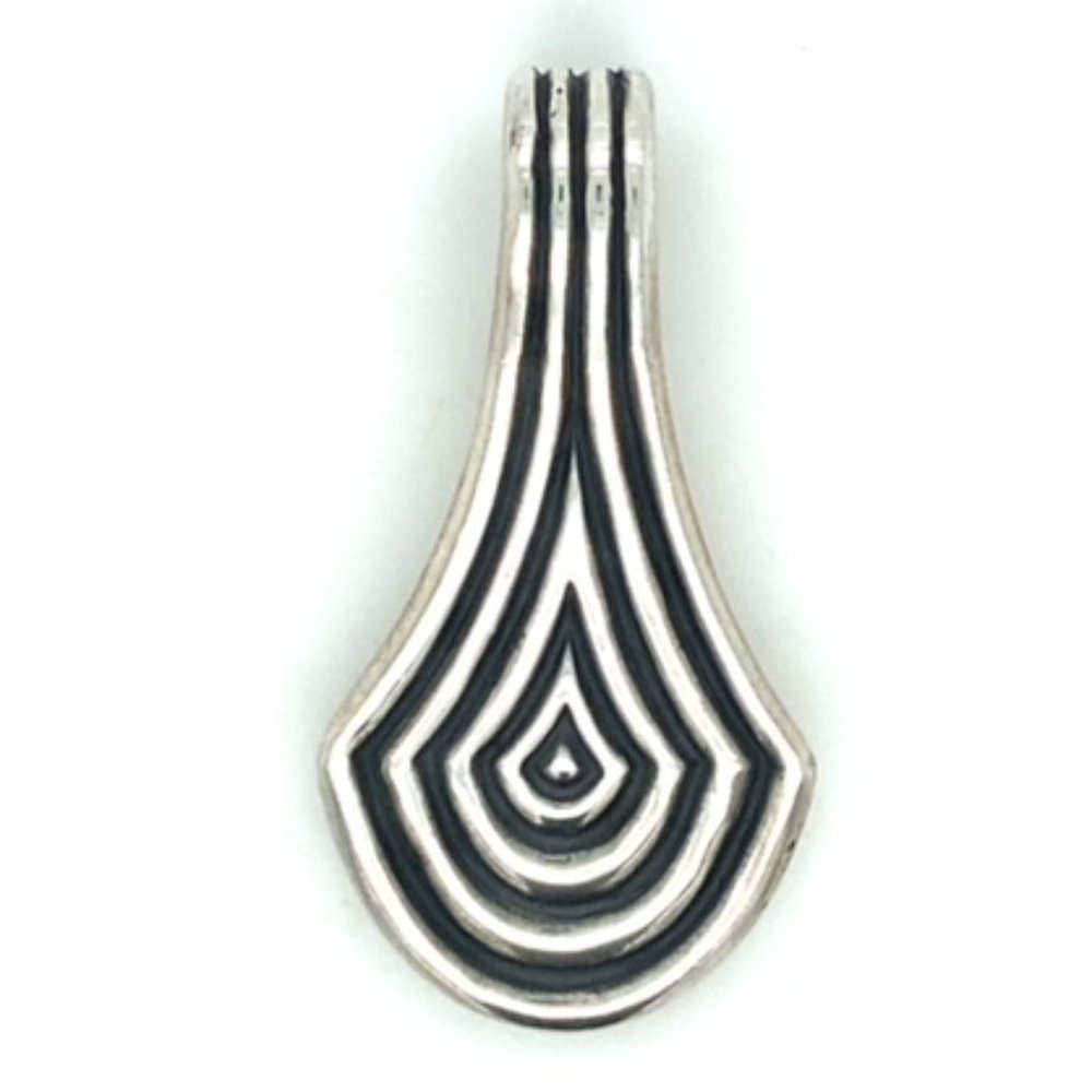 James Avery Sterling Silver Retired Concentric Lined Drop Pendant